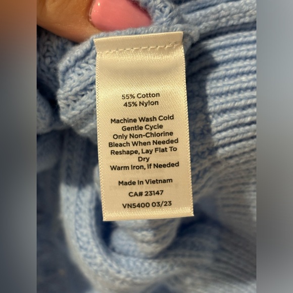 NWT Talbots sweater light blue size medium 55% cotton - Picture 5 of 6